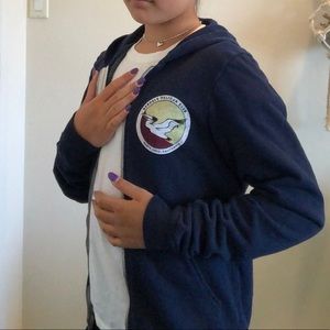 berdells logo zip up hoodie